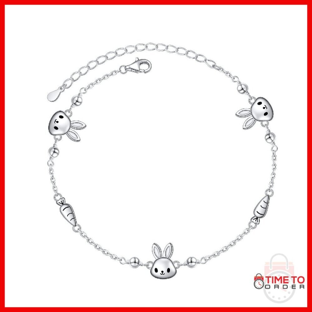 925 Sterling Silver Adjustable Charm Bracelet Animal Design Gift